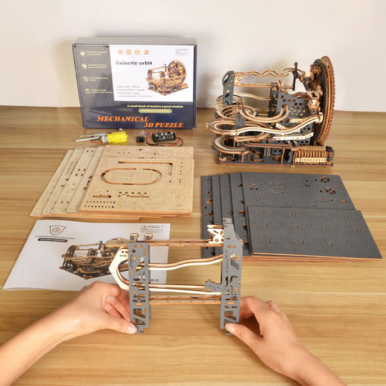 Galactic Star Trails 3D Wooden Marble Run Puzzle Kit