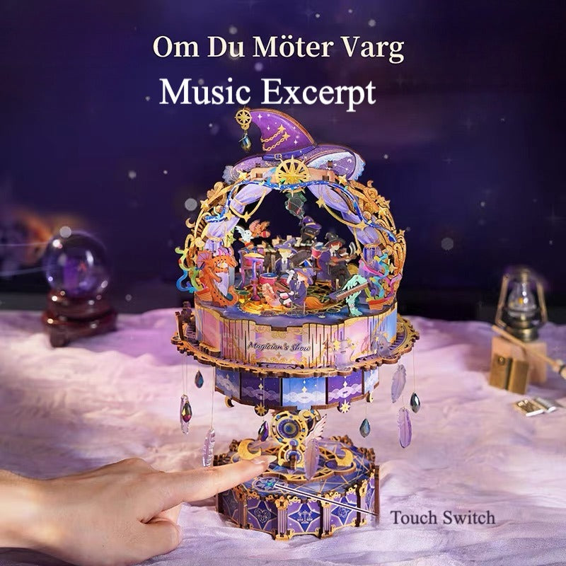 Magician’s Show DIY 3D Wooden Music Box Kit