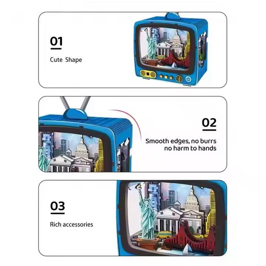 TV Model Building 3D Wooden Puzzle