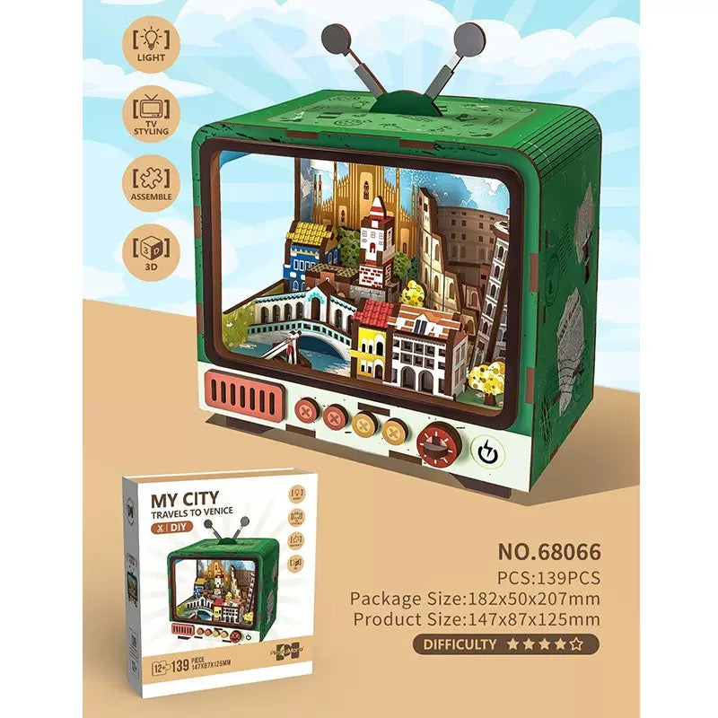 TV Model Building 3D Wooden Puzzle