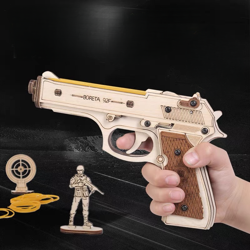 Wooden 3D Assembly Pistol Model