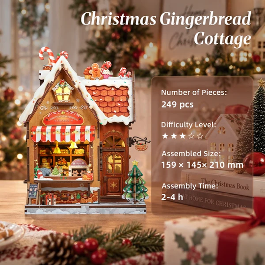 Christmas Gingerbread Cottage DIY Miniature House