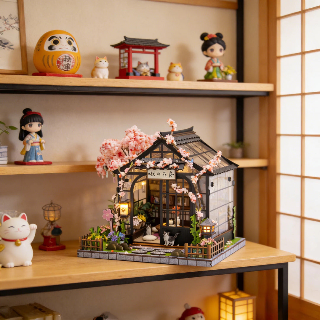Japanese Spring Sakura Greenhouse DIY Miniature Kit