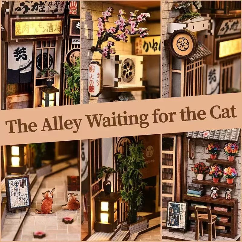 The  Alley Waiting for the Cat DIY Book Nook Kit