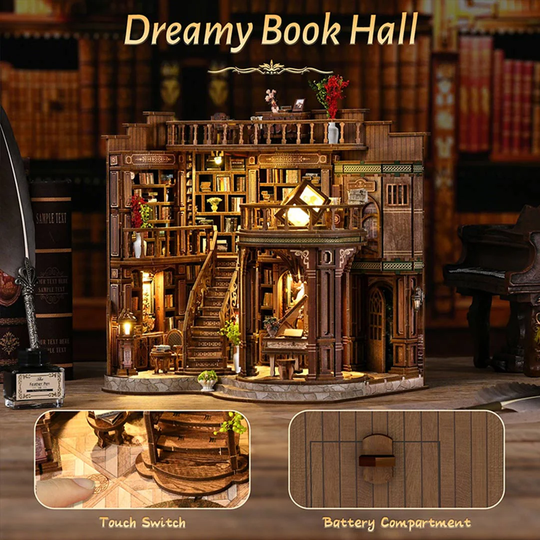 Dreamy Book Hall DIY Miniature Dollhouse Kit