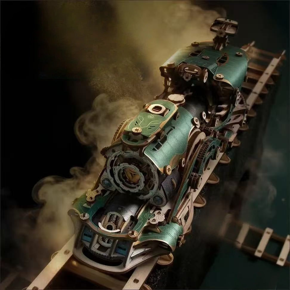 Steampunk Mechanical Gear Train Wooden Model Kit