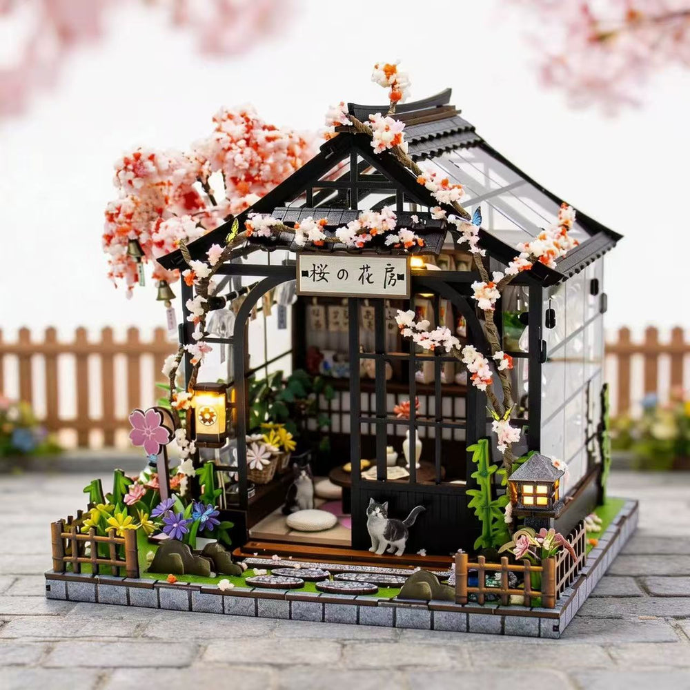 Japanese Spring Sakura Greenhouse DIY Miniature Kit