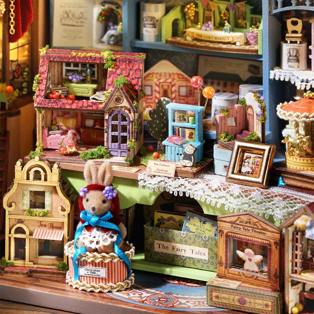 An Enchanted Fairy Garden Room with Twinkling Lights, Moss-covered An Enchanted Fairy Garden Room with Twinkling Lights, Moss-covered