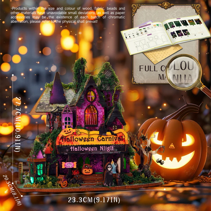 jiyun Kit de Maison de poupée Halloween, Citrouille Araignée Squele jiyun Kit de Maison de poupée Halloween, Citrouille Araignée Squele