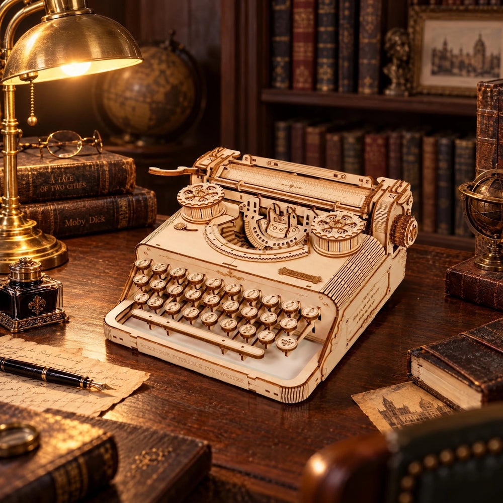 Vintage Mechanical Typewriter 3D Wooden Puzzle