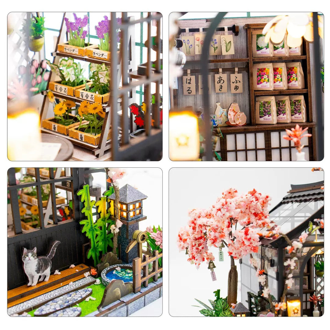 Japanese Spring Sakura Greenhouse DIY Miniature Kit