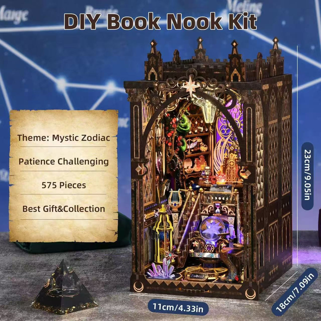 Mystic Zodiac DIY Wooden Book Nook Kit