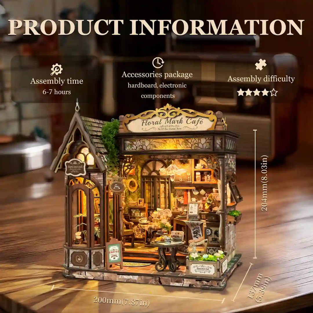 Floral Mark Café DIY Miniature House Kit