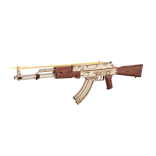 AK-47 Assault Rifle Assembly Rubber Band Toy Gun 3D Wooden Puzzle