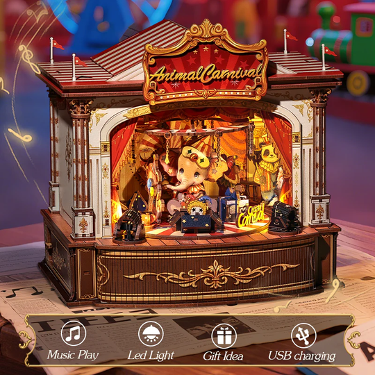 Animal Carnival DIY Wooden Music Box