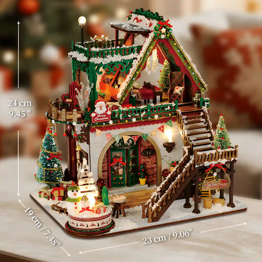 Snowy Christmas Lodge DIY Miniature House