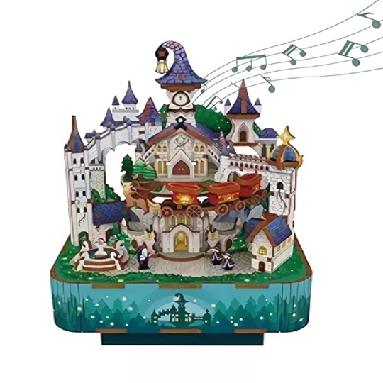 Magical Castle Musical Box Toy with Rotating Mechanism