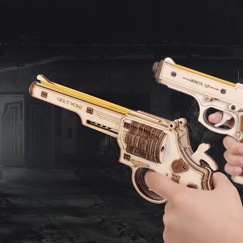 Wooden 3D Assembly Pistol Model