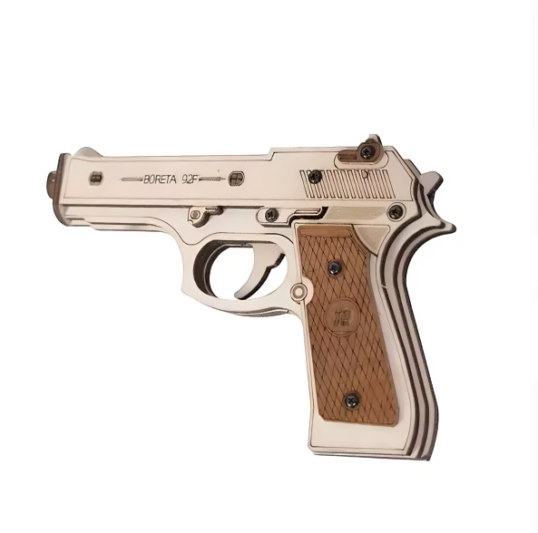 Wooden 3D Assembly Pistol Model