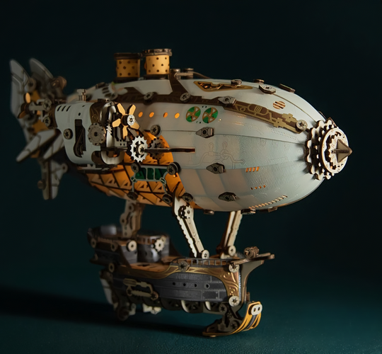 Victorian Fantasy Steampunk Airship 3D Wooden Puzzle