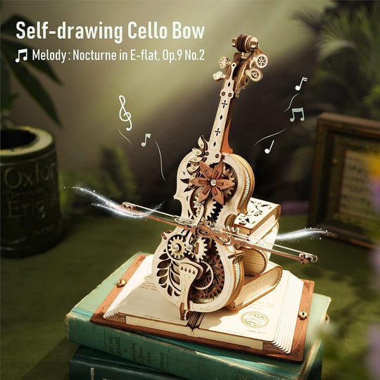 Magic Cello Mechanical Music Box 3D Wooden Puzzle