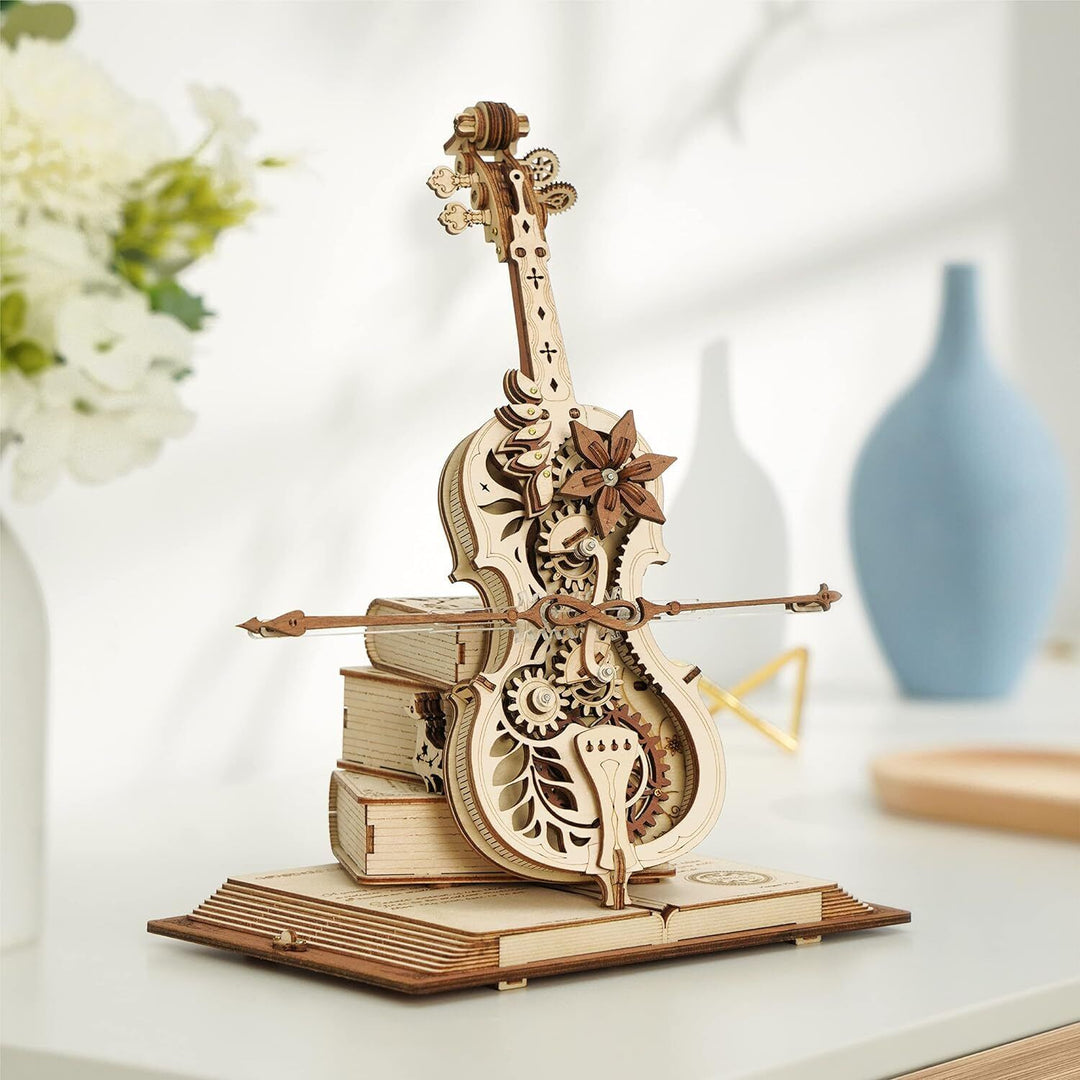 Magic Cello Mechanical Music Box 3D Wooden Puzzle